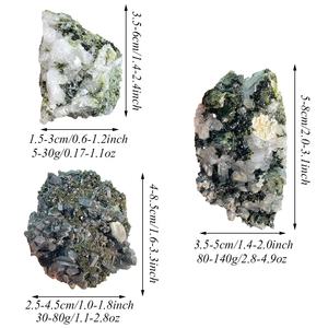 Piedra curativa de cristal natural al por mayor, cristal crudo, turmalina verde en bruto para decoración del hogar con simbiosis de cuarzo transparente - Product Image 2