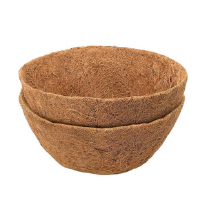 Cesta colgante de <span class=keywords><strong>coco</strong></span> de Material Natural clásico, <span class=keywords><strong>maceta</strong></span> semicircular para balcón para Centro Comercial para flores, ropa, balcón - Product Image 1