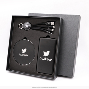 New Arrival 3-in-1 LED Logo Power Bank Gift Set Customized Fast Charging Sets for Hotel & Car Promotional Corporate Gifts