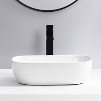 9387 Lavabos en céramique pour salle de bain, lavabos à poser sur comptoir, vente en gros, directement de l'usine