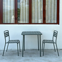 Ensemble de table et chaises de salle à manger en fer pour l'extérieur, revêtement en poudre antirouille, meubles en métal robustes pour restaurant, café, terrasse
