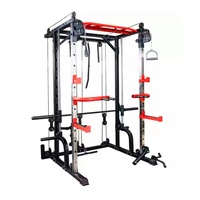 Équipement de fitness polyvalent Smith Machine Squat Rack Power Cage pour la maison de gymnastique utilisant tirer et ramer