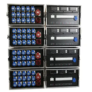 मुख्य इनपुट 32A बिजली वितरण बॉक्स के साथ 15 चैनलों 16A 3pin कनेक्टर्स उत्पादन distro बॉक्स बिजली वितरक