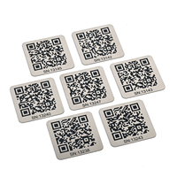 Pelat Nama Logam Kode QR Grosir Nomor Seri Kustom Label Aset Baja Tahan Karat untuk Pelacakan Peralatan Industri Label ID