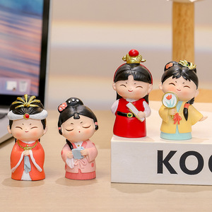 Resin Doll Ancient Style Maid Figurine Desktop Decoration Souvenir Gift - Product Image 1