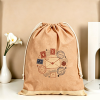Pochette à cordon en toile à motif de dessin animé imprimé sur mesure, réutilisable, anti-poussière, écologique, recyclable, unisexe, emballage cadeau de voyage