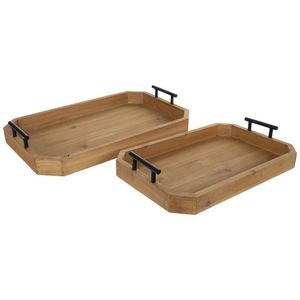 Bandeja de madera para servir de nuevo diseño con bandeja para servir restaurante vajilla para el hogar servir comida frutas bandeja de café en decorativo Natural - Product Image 3