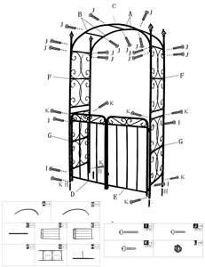 Arche de jardin extérieure de villa, arc de commutateur d'isolation de jardin de rose en métal, porte de vigne <span class=keywords><strong>grimpante</strong></span> de plante de gloire de matin de ferronnerie - Product Image 5
