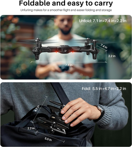 Dron SYMA X800W Plegable con Cámara FPV <span class=keywords><strong>1080P</strong></span>, Quadcopter RC con Retención de Altitud, Modo Sin Cabeza, Arranque con una Tecla, Giros 3D, 2 Baterías - Product Image 4