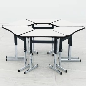 Table de travail hexagonale en métal moderne personnalisée, table d'école, table de laboratoire, table d'étudiant - Product Image 4