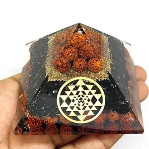 Pirámide de Orgón con Piedras Preciosas Negras, Cristal Tallado, Decoración Curativa, Feng Shui, Adorno para el Hogar - Product Image 2