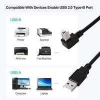 USB2.0 Type A mâle vers droite gauche vers le haut vers le bas Angle de 90 degrés coude Type B mâle câble d'imprimante pour imprimante Scanner télécopieur
