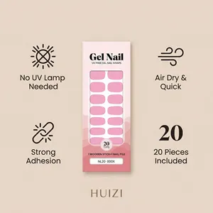 Bandes de gel UV sans lampe Huizi, autocollantes, pour ongles en gel durcissant à l'air, sans lampe, pour French manucure - Product Image 5