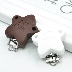 Handmade Tùy Chỉnh Chuỗi Phụ Kiện Silicone Phẳng Đen Kim Loại Núm Vú <span class=keywords><strong>Clip</strong></span> - Product Image 2