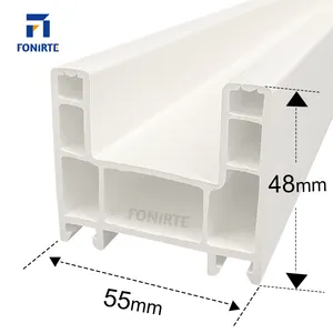 55 milímetros série dupla faixa quadro deslizante janela perfil upvc e porta na china