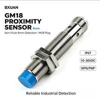 Capteur de proximité inductif GM18 M18, non blindé, distance de détection 8 mm, étanche IP67, capteur industriel en métal