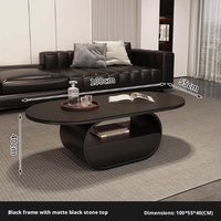 Nouvelle table basse ovale rétractable en pierre, style italien minimaliste, moderne et luxueuse, idéale pour petits salons et maisons (2026)