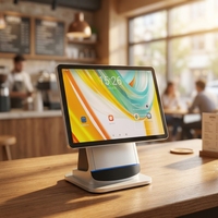 Terminal de point de vente intelligent Android 14 avec écran FHD de 10,95 pouces, imprimante à découpe automatique de 80 mm et station d'accueil magnétique pour le commerce de détail et la restauration
