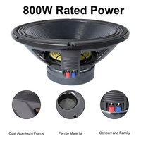 HD18G401 Haut-parleur de basses en ferrite de 18 pouces, 800 W RMS, 1600 W de crête, 8 ohms, bobine vocale de 4 pouces pour système de sonorisation PA de scène