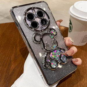 Mate60pro điện thoại trường hợp Electroplated QuickSand bạo lực gấu Gradient long lanh nova11 Drop-RESISTANT mềm trường hợp - Product Image 3