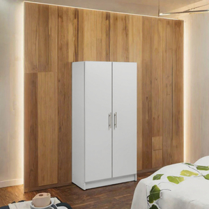 Modern Wooden <b>Wardrobe</b> Bedroom <b>Small</b> Apartment Storage Convertible Extendable Design 2 Drawers Metal Handles Home Furniture - Product Image 3