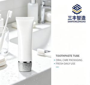 Tube cosmétique en plastique blanc avec bouchon à vis pour huile essentielle, impression sérigraphique - Product Image 1