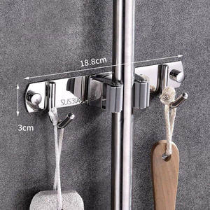 1 pièce, support de serpillière en acier inoxydable, organiseur pour outils utilitaires, rangement <span class=keywords><strong>mural</strong></span>, <span class=keywords><strong>porte</strong></span>-<span class=keywords><strong>balai</strong></span> - Product Image 4