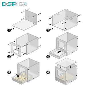 DSP Vietnam Factory Custom Clear <b>Cat</b> Sleeping <b>Box</b> Acrylic <b>Cat</b> House Enclosure With Pull-out Litter Tray Indoor - Product Image 3