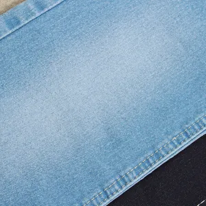 10.5 oz 58/59" satin jeans denim fabric cotton/polyester/spandex textile fabric super dark blue China supplier