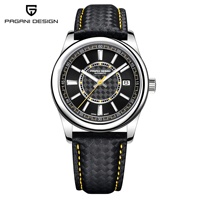 Montre mécanique automatique pour homme PAGANI DESIGN, bracelet en cuir, analogique, lumineuse, étanche, minimaliste, calendrier, tendance