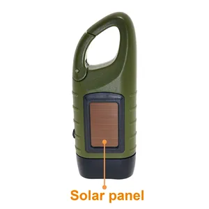 Solar Panel 3pcs Dynamo Plastic Flashlight LED Rechargeable Torch Portable Emergency Light