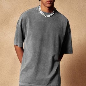 T-<span class=keywords><strong>shirt</strong></span> pour homme de haute qualité, style streetwear, coupe ample, ourlet brut, col rond, manches courtes, ourlet rond, surdimensionné, OEM - Product Image 3