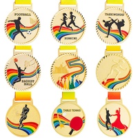 Fabricante de Medallas, Venta al por Mayor de Trofeos y Medallas Deportivas de Metal Dorado Sublimado, Logotipo Personalizado
