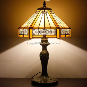 Lámpara de Mesa de Vidrio Artístico Tiffany de Estilo Europeo Hecha a Mano, 16'', LED DC, para Sala de Estar o Dormitorio - Product Image 5