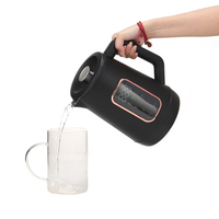 Bouilloire électrique intelligente à commande vocale 1,7 L avec écran tactile et contrôle par application, conception anti-brûlure à double paroi pour usage domestique, hôtelier et en camping-car
