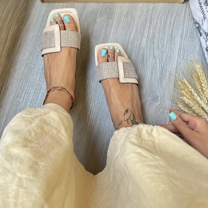 Summer Flat Square Women's Designer <b>Slippers</b> Beach Outdoor Ladies Sandals Color Matching Soft Rubber Luxury <b>Slippers</b> for Women - Product Image 3