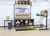 Table d'emballage réglable avec accessoires modulaires et rangement pour l'emballage en entrepôt, fabricant OEM
