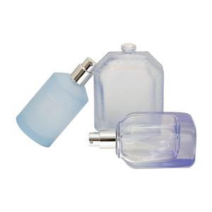 Flacon de parfum vide de luxe en verre de 100 ml avec étiquette métallique personnalisée en forme de cage, OEM - Product Image 6