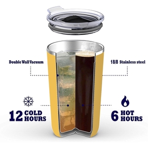 ANSHENG Tumbler da Viaggio Personalizzato 20oz a Doppia Parete, Isolato Sottovuoto in Acciaio Inox 304, Tumbler Affusolato con Coperchio - Product Image 2