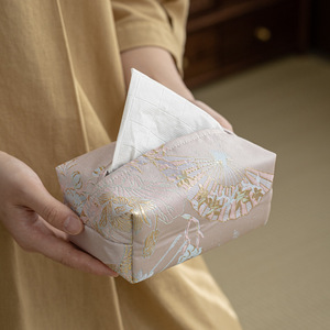 Funda para caja de pañuelos de tela, decoración de mesa de té inspirada en el estilo Zen, diseño ligero de lujo para sala de estar y uso doméstico - Product Image 3