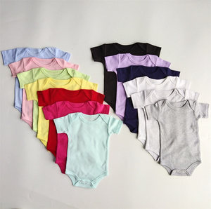 All'ingrosso vestiti bambino ragazzi 0-3 mesi manica corta tutina 100% <span class=keywords><strong>cotone</strong></span> Plain pagliaccetto bambino - Product Image 6