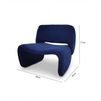 Fauteuil Lounge Japandi |   Fauteuil de sol sculptural postmoderne de style Space Age avec base en forme de U continue et arche en forme de traîneau