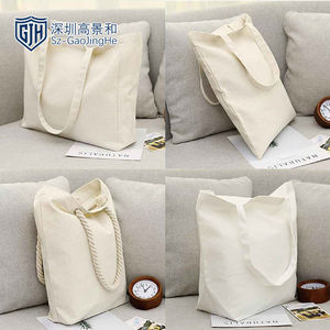 Bolsas de Tela de Algodón Impresas Personalizadas de Alta Calidad, Bolsas de Compras Reutilizables a la Moda con Logotipo y Bolsillos, Modelo <span class=keywords><strong>GJH</strong></span> al por Mayor - Product Image 1