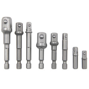 อะแดปเตอร์แปลงหัวหกเหลี่ยมเป็นสี่เหลี่ยม 1/2 1/4 3/8 พร้อมก้านต่อซ็อกเก็ต ชุดอะแดปเตอร์สว่านสแตนเลส 8 ชิ้น - Product Image 5