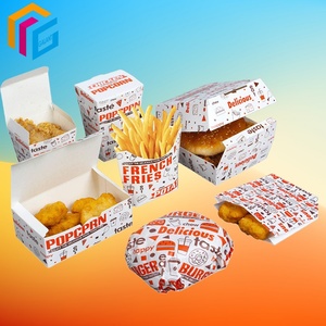 Scatola di Carta Personalizzata per Alimenti, Piccola Scatola Pieghevole in Cartone per Hamburger, Patatine Fritte, Sandwich da Asporto con Logo Stampato - Product Image 3
