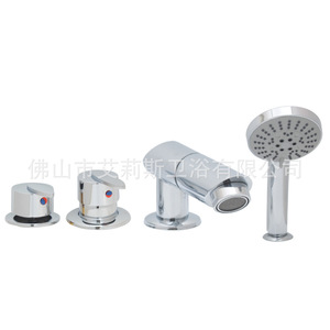 Massage Bathtub Four Piece Faucet <b>Set</b> With Shower Head And Valve Wall Mount Ceramic Core Round <b>Spray</b> 4 Point Inlet - Product Image 4