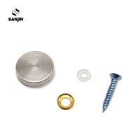 Vis décoratives en verre miroir argenté pour cuisine et salle à manger, 10mm, 12mm, 14mm, 16mm, 22mm, 24mm, à tête plate, finition dorée polie