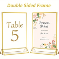 8.5X11 Pouces Acrylique Or Signe Stands Table Menu Titulaire Présentoir pour Mariage Produit Spectacle Vendeur Événement