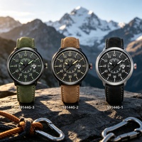 Montre à quartz multifonctionnelle minimaliste pour homme, boîtier en acier inoxydable, bracelet en cuir véritable, montre-bracelet pour homme de bureau, logo personnalisé