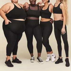 Vêtements de sport personnalisés grande taille Ropa Mujer femmes 1x-6x Oem vêtements d'entraînement évacuant l'humidité ensembles grande taille vêtements de Yoga